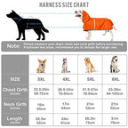 Breathable Dog Raincoat with Adjustable Belly Strap & Leash Hole — Reflective Hoodie, Waterproof Lightweight Poncho for Medium to Large Dogs (Orange, 3XL)