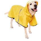 Dog Raincoat with Adjustable Belly Strap & Leash Hole — Waterproof, Reflective, Lightweight Rain Jacket for Medium to Large Dogs (Orange, 3XL)