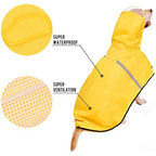 Dog Raincoat with Adjustable Belly Strap & Leash Hole — Waterproof, Reflective, Lightweight Rain Jacket for Medium to Large Dogs (Orange, 3XL)
