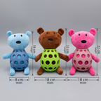 2-in-1 Bear Dog Toy – Squeaky Plush Bear + Dental Chew Ball