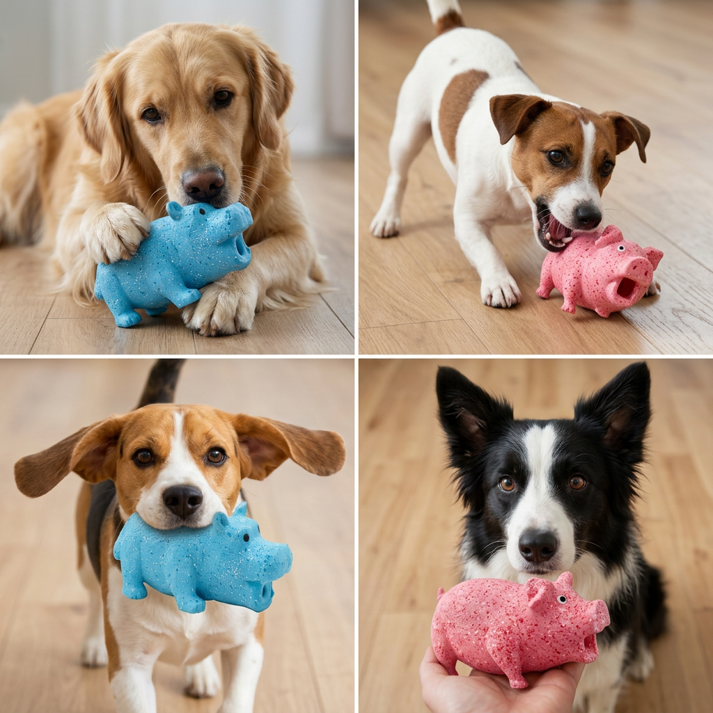 Durable Squeaky Dog Toy – Latex Chew Toy with Fun Animal Sounds