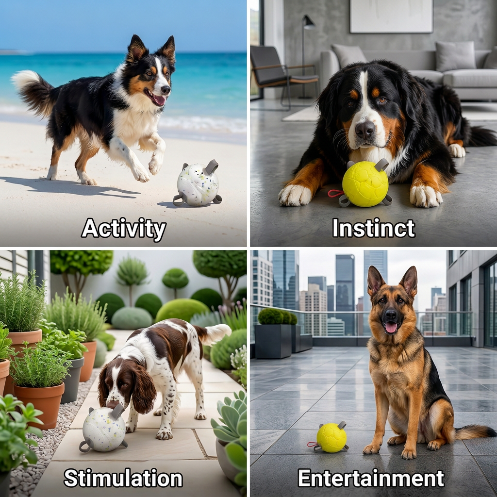 Eco-Friendly Indestructible Dog Ball – Bite-Resistant Tug & Fetch Toy