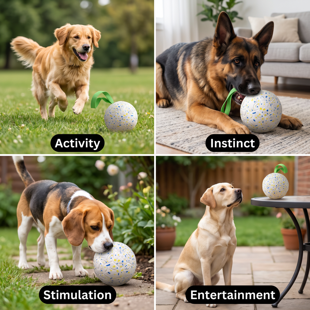 Indestructible Squeaky Dog Ball – Bite-Resistant Tug & Fetch Toy for Energetic Dogs