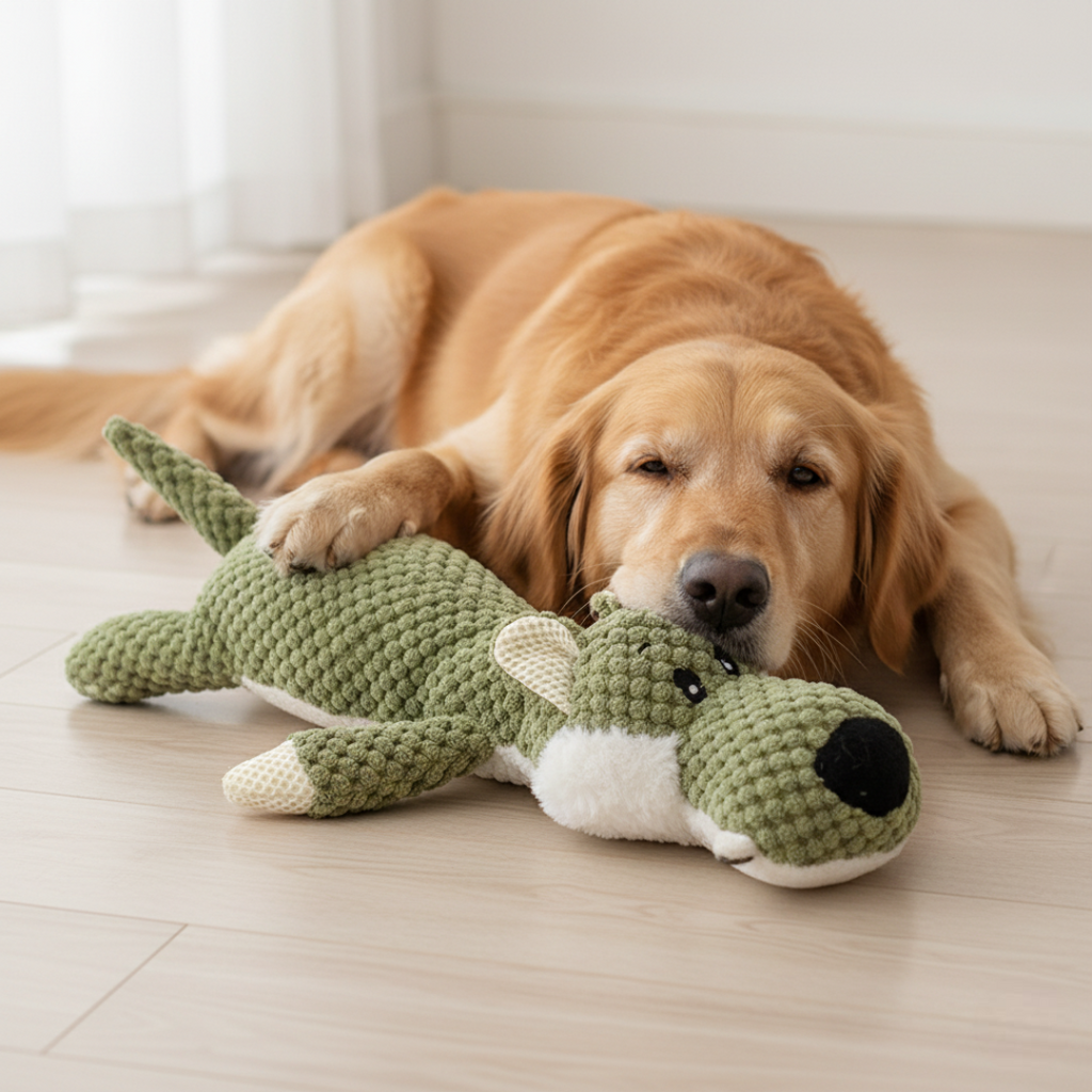 Squeaky Plush Dog Toys for Small & Medium Dogs — Fun Cartoon Animal Chew Toys