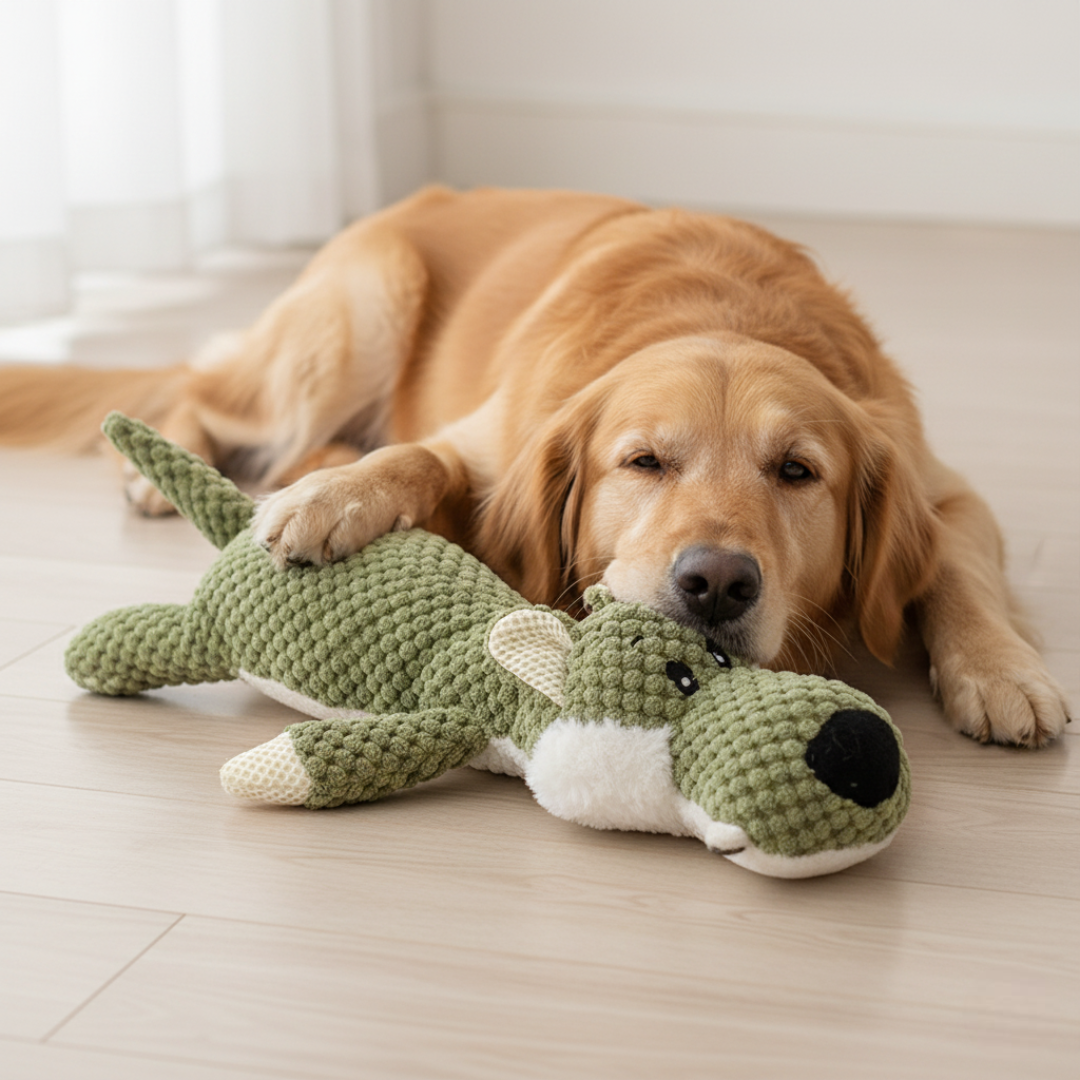 Squeaky Plush Dog Toys for Small & Medium Dogs — Fun Cartoon Animal Chew Toys
