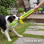Durable Plush Dragon Dog Toy – Squeaky & Crinkle Tug Toy for Puppies and Adult Dogs