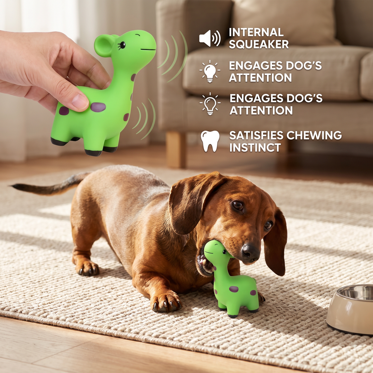 Squeaky Latex Deer Chew Toy for Dogs