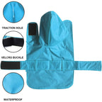 Hooded Dog Raincoat with Leash Hole — Waterproof Double-Layer Rain Jacket with Soft Cotton Lining for Small, Medium & Large Dogs (10 Sizes)