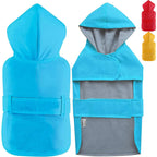Hooded Dog Raincoat with Leash Hole — Waterproof Double-Layer Rain Jacket with Soft Cotton Lining for Small, Medium & Large Dogs (10 Sizes)
