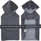 Hooded Dog Raincoat with Leash Hole — Waterproof Double-Layer Rain Jacket with Soft Cotton Lining for Small, Medium & Large Dogs (10 Sizes)