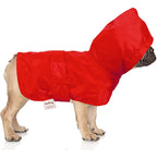 Hooded Dog Raincoat with Leash Hole — Waterproof Double-Layer Rain Jacket with Soft Cotton Lining for Small, Medium & Large Dogs (10 Sizes)