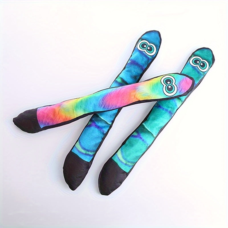 Long Snake Plush Dog Toy with Squeaker & Bite-Resistant Design