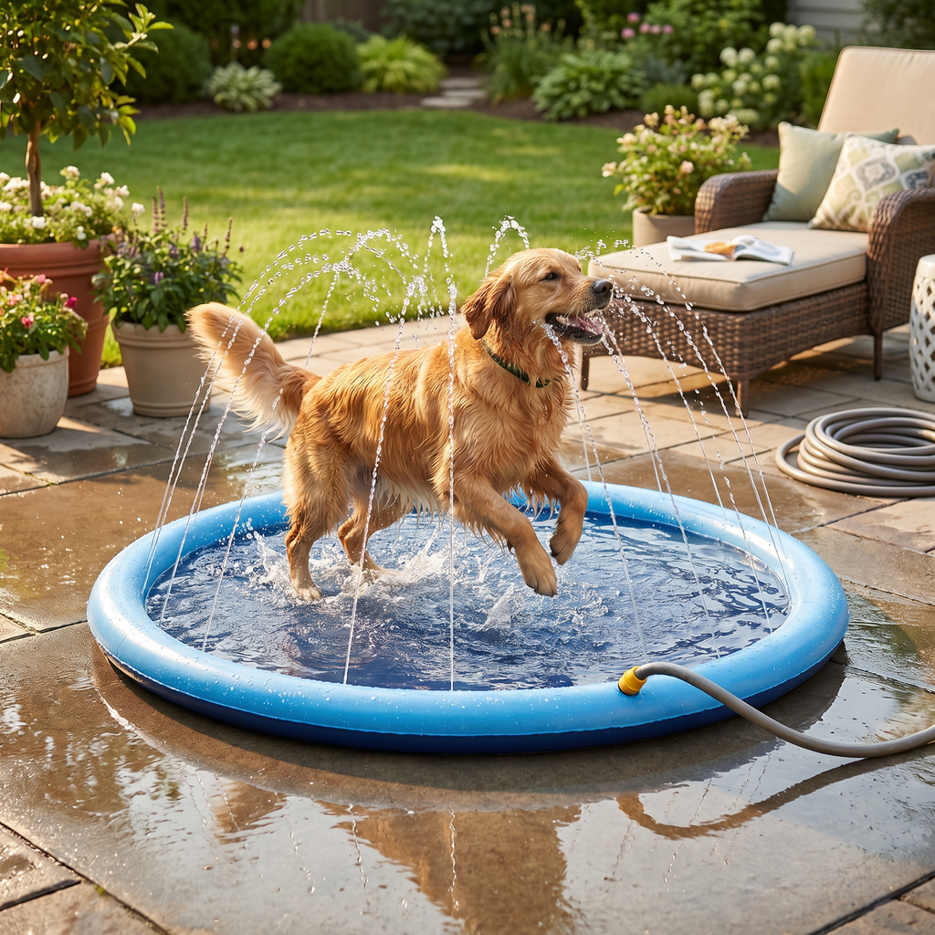Durable Dog Splash Fountain Pad – Keep Your Pup Cool & Active All Summer!