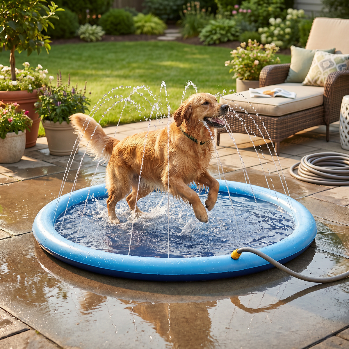 Durable Dog Splash Fountain Pad – Keep Your Pup Cool & Active All Summer!
