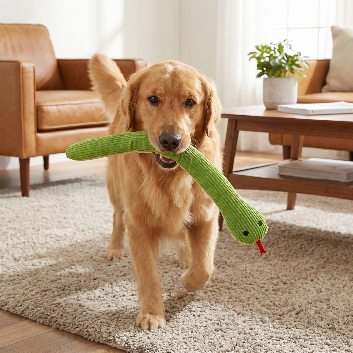 Durable Dog Snake Plush Toy – Chew-Resistant, Squeaky & Super Fun!