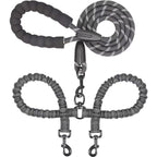 Heavy-Duty Dog Leash with Shock-Absorbing Bungee – Tangle-Free & 360° Swivel Clasp