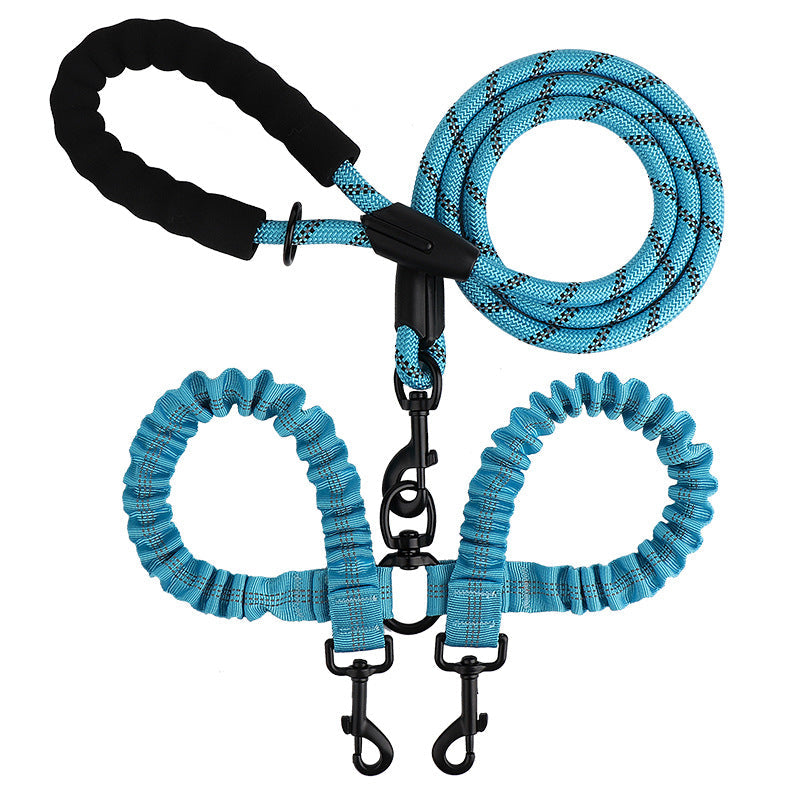 2-in-1 Double Dog Leash with 360° Swivel — Tangle-Free & Shock-Absorbing
