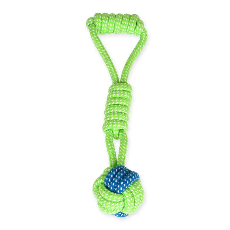 PlayPaw Rope Ball Dog Toy – Dental Chew Toy for Small & Medium Dogs
