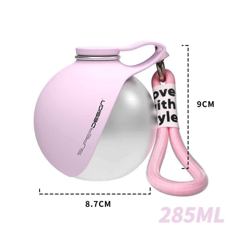 2-in-1 Dog Travel Water Bottle – Leakproof Stainless Steel Bottle with Collapsible Silicone Bowl