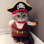 Pirate Pet Costume with Hat for Dogs & Cats – Fun Halloween Dog Outfit & Cat Dress-Up