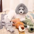Squeaky Plush Dog Toys for Small & Medium Dogs — Fun Cartoon Animal Chew Toys