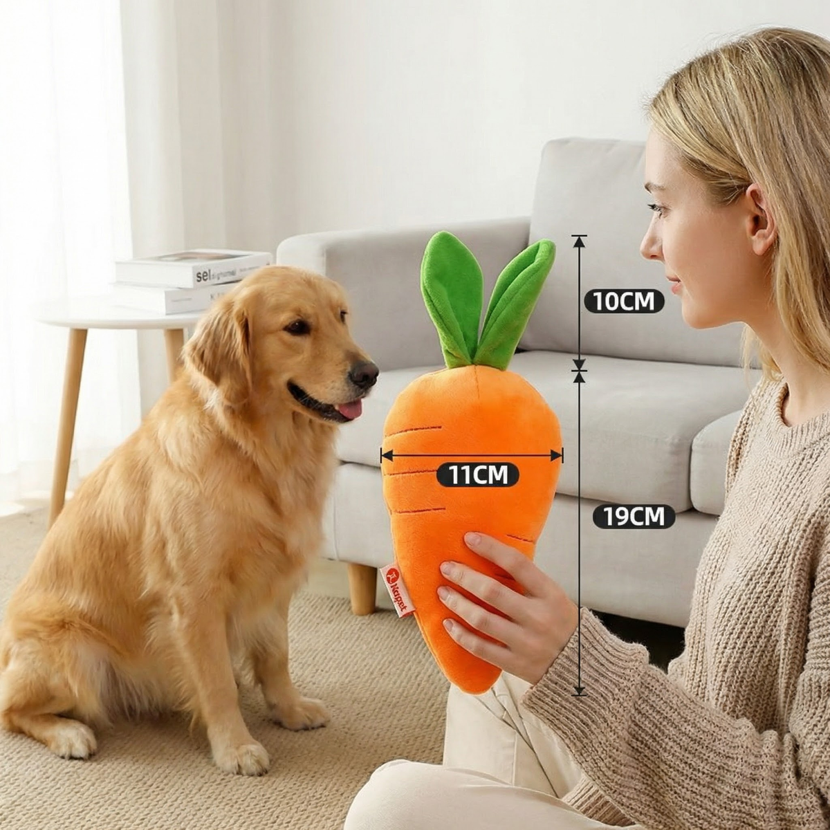 Squeaky Carrot Dog Toy for Stress Relief & Fun Playtime