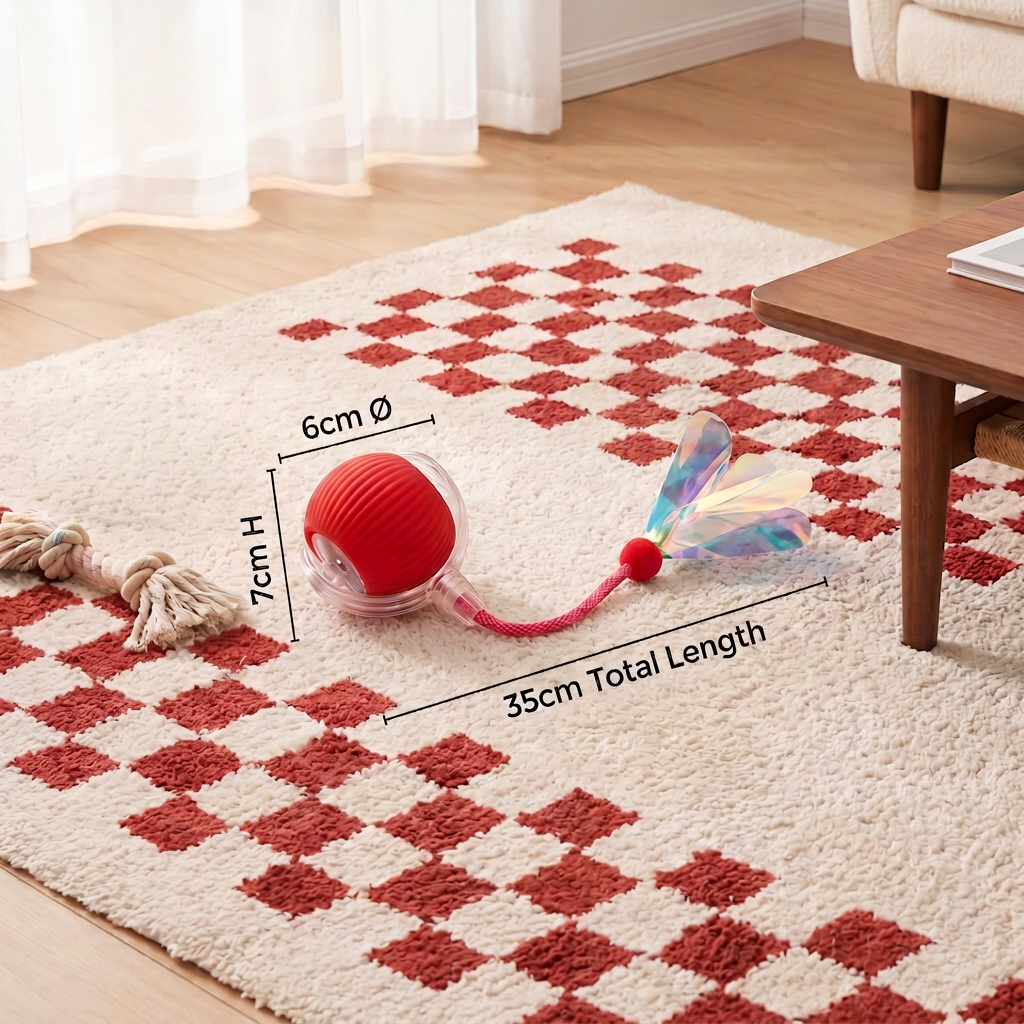 Upgraded Smart Rolling Dog Ball – Durable Interactive Toy with Wiggly Mesh Tail