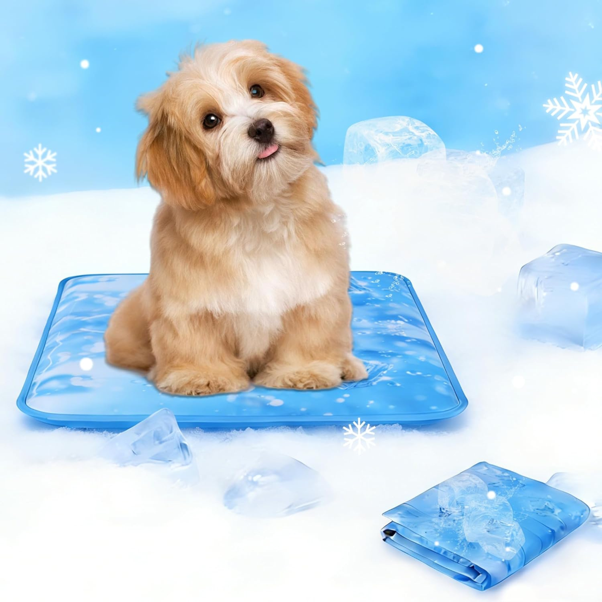 Universal Portable Double-Sided Pet Cooling Pad – Gel-Free, Foldable & Reusable