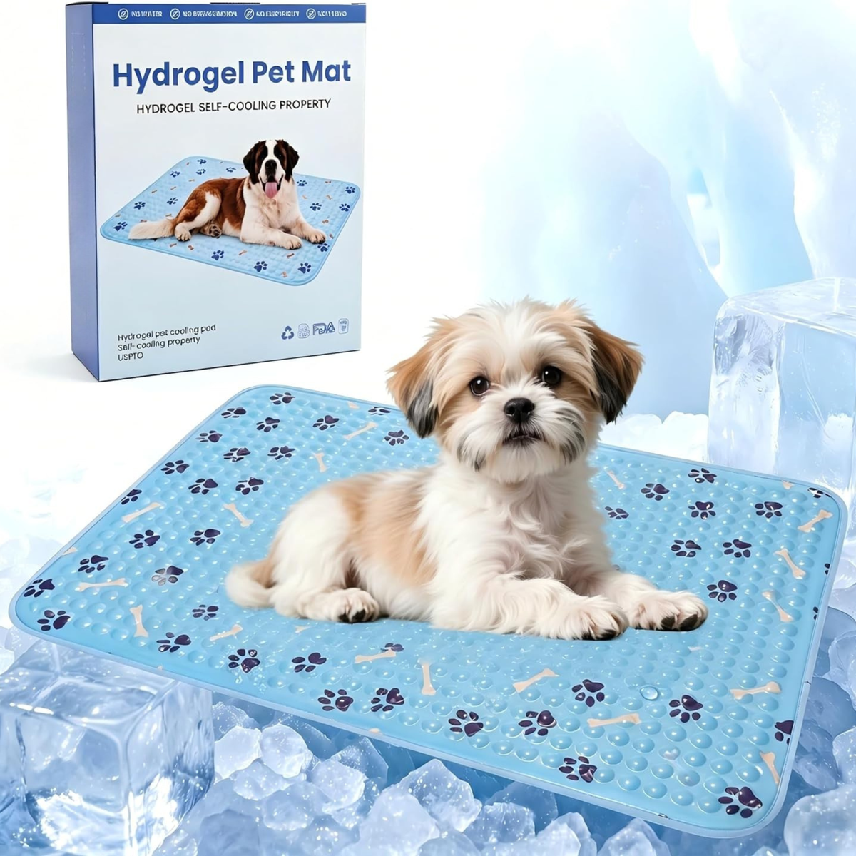 Non-Slip Waterproof Pet Cooling Mat with Gel Pad for Dogs & Cats