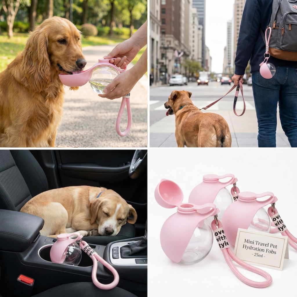 Sphere 2-in-1 Dog Water Bottle with Silicone Bowl – Leakproof Travel Hydration for Dogs