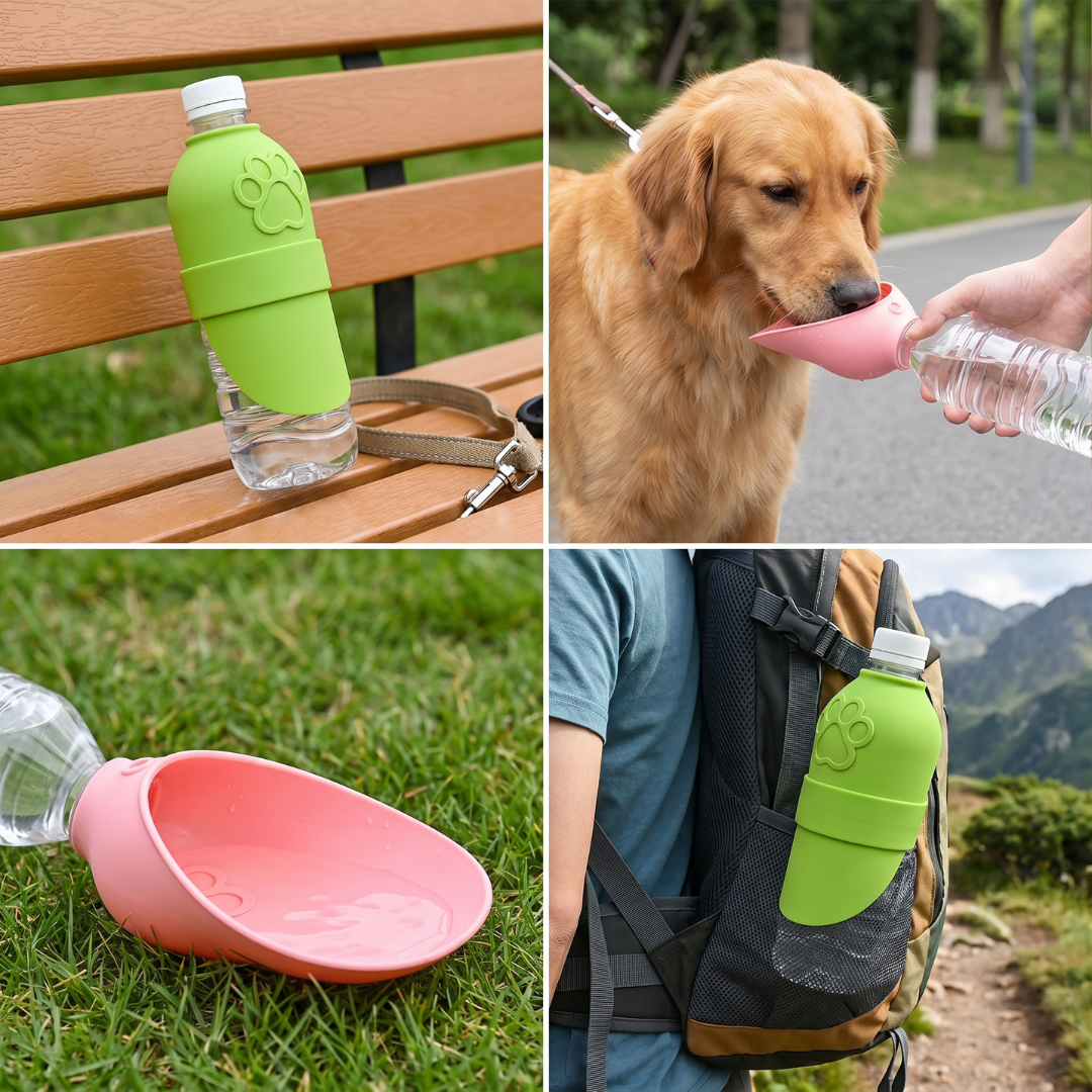 Silicone Dog Drinking Cap – Portable Bottle Top Bowl for On-the-Go Hydration