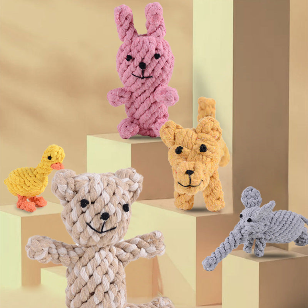 Durable Dog Chew & Tug Toy Set — Cotton Rope Duck Toy for Teething, Dental Health & Fun