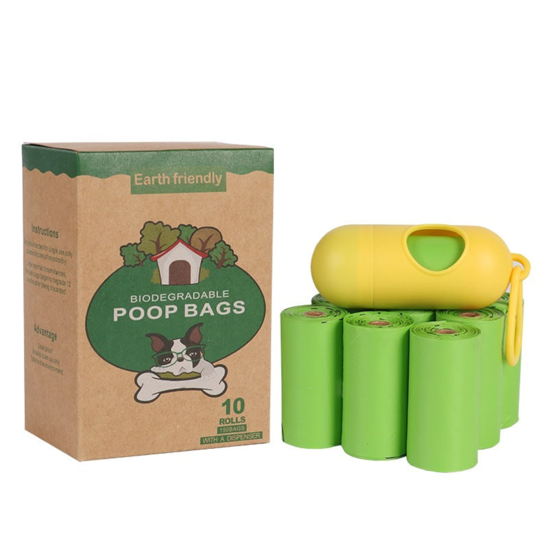 120 Biodegradable Poop Bags with Clip-On Dispenser for Dogs