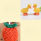 Durable Dog Chew & Tug Toy Set — Cotton Rope Duck Toy for Teething, Dental Health & Fun