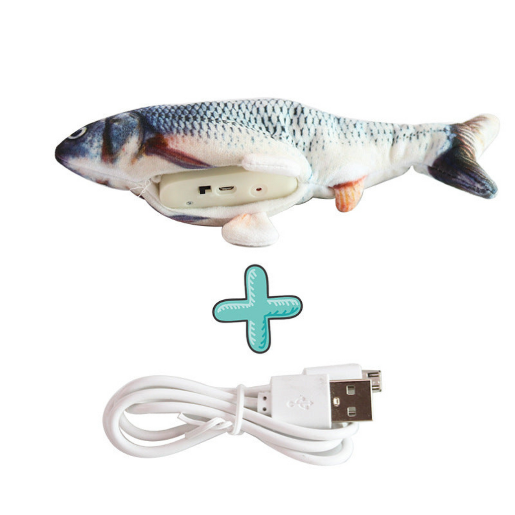 Interactive Wriggly Fish Dog Toy – Motion-Activated, Rechargeable Pet Toy
