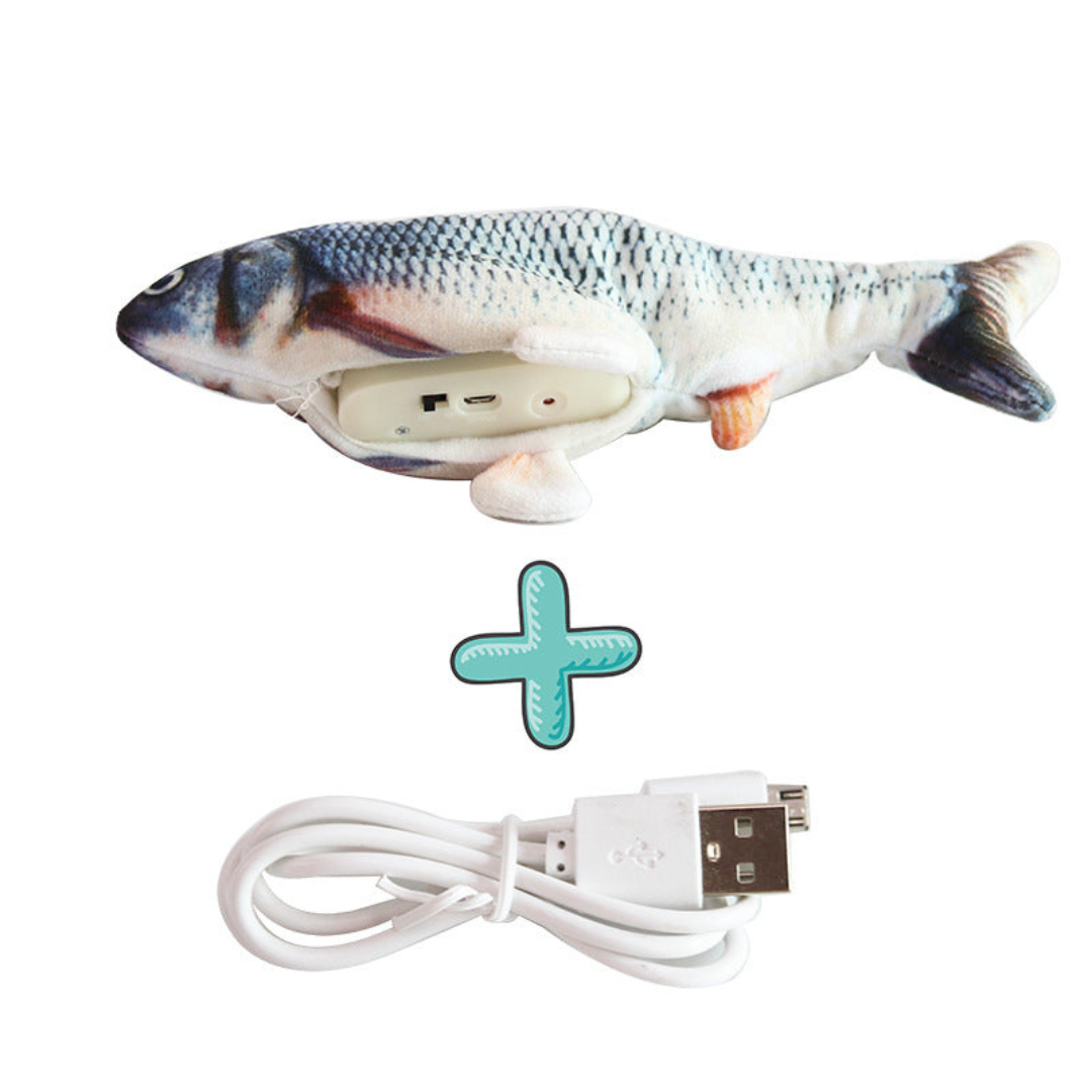 Interactive Wriggly Fish Dog Toy – Motion-Activated, Rechargeable Pet Toy