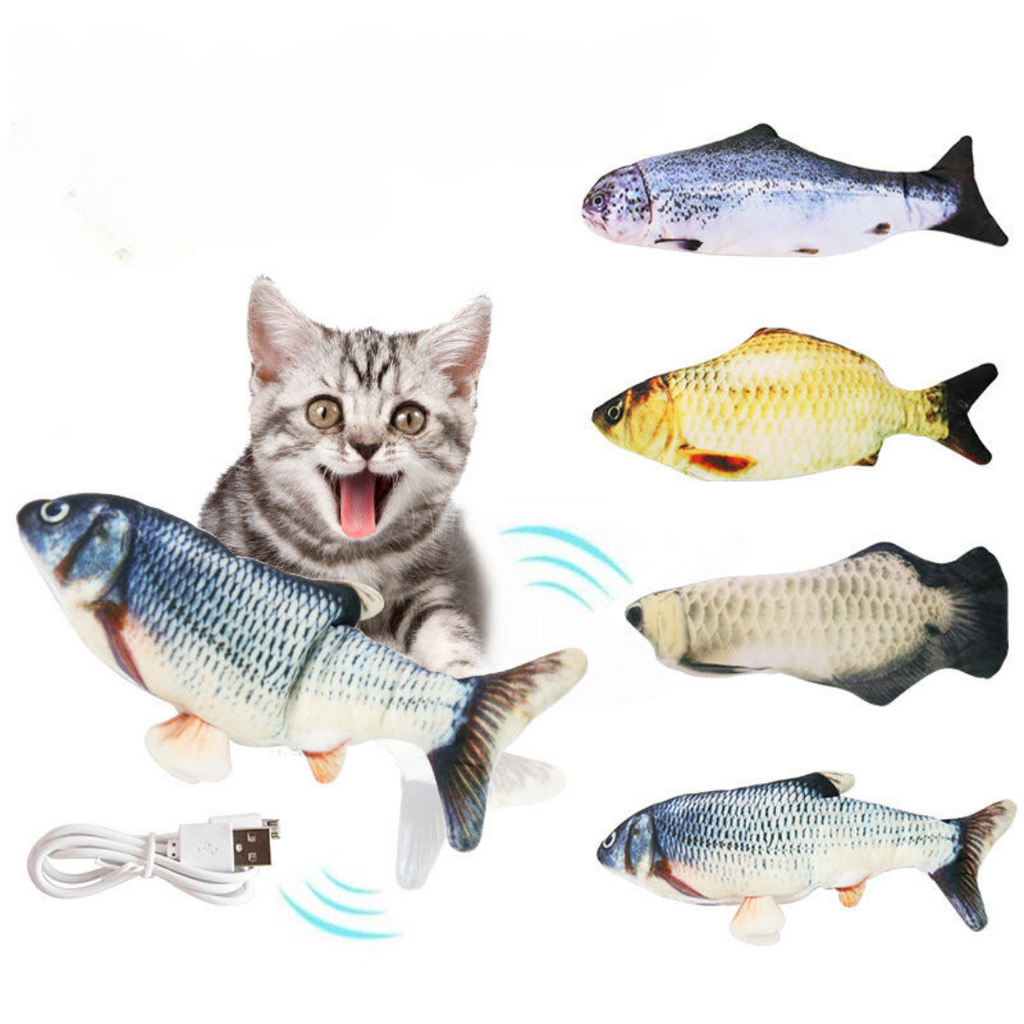 Interactive Wriggly Fish Dog Toy – Motion-Activated, Rechargeable Pet Toy