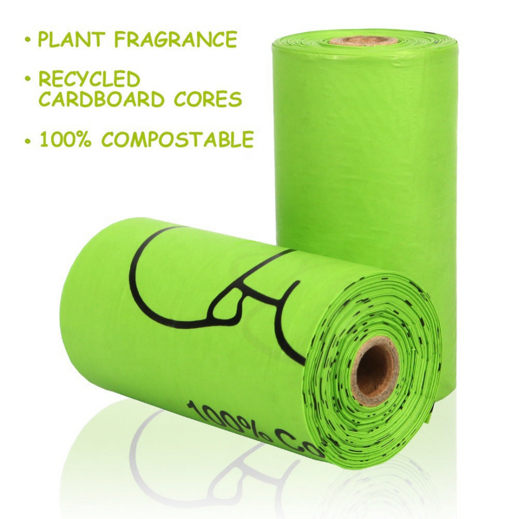 120 Biodegradable Poop Bags with Clip-On Dispenser for Dogs