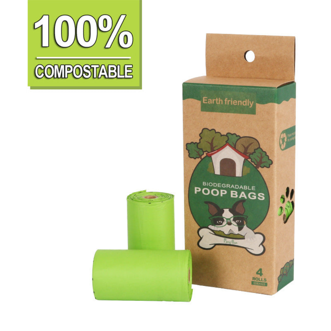 120 Biodegradable Poop Bags with Clip-On Dispenser for Dogs
