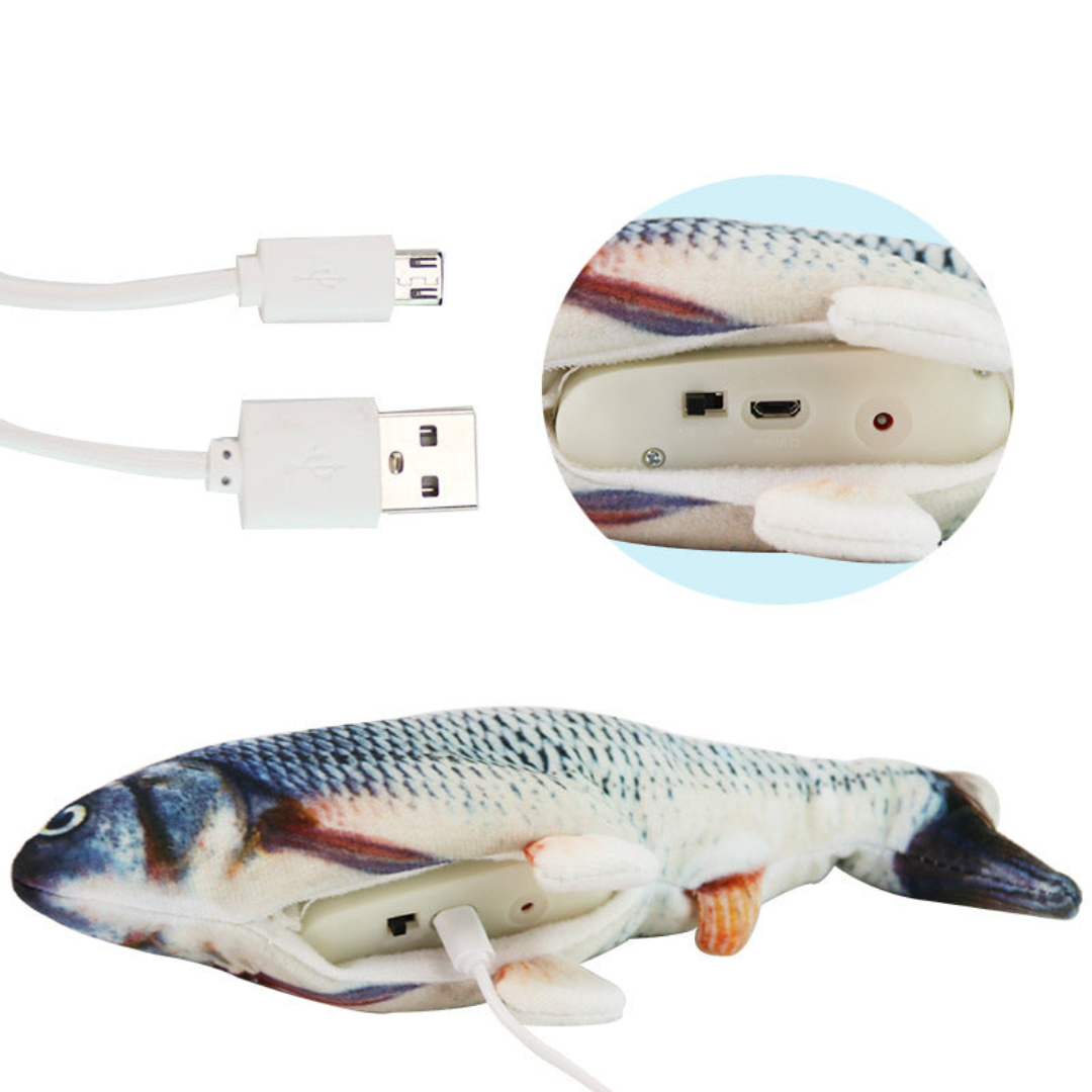 Interactive Wriggly Fish Dog Toy – Motion-Activated, Rechargeable Pet Toy