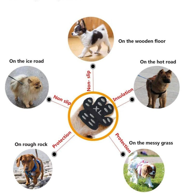 Dog Paw Protectors – Disposable Anti-Slip Booties with Self-Adhesive Grip