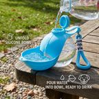 Sphere 2-in-1 Dog Water Bottle with Silicone Bowl – Leakproof Travel Hydration for Dogs