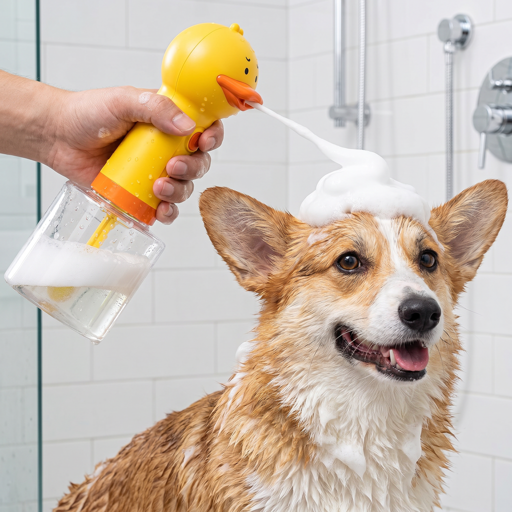 Automatic Duck Pet Foam Sprayer – Quick Foam Cleaner for Paws & Fur