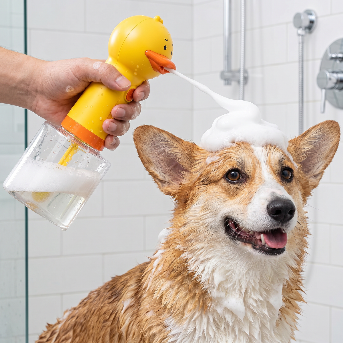 Automatic Duck Pet Foam Sprayer – Quick Foam Cleaner for Paws & Fur