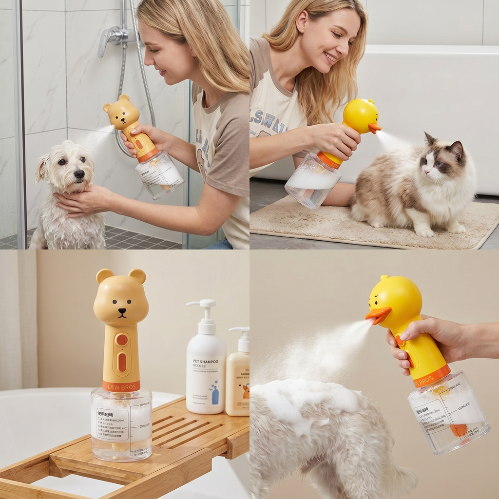 Automatic Duck Pet Foam Sprayer – Quick Foam Cleaner for Paws & Fur