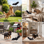 Touch-Activated Flapping Bat Dog Toy with Catnip