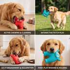 Durable Dog Dental Chew Toy – Plaque-Scraping Monster Chew in Red or Blue