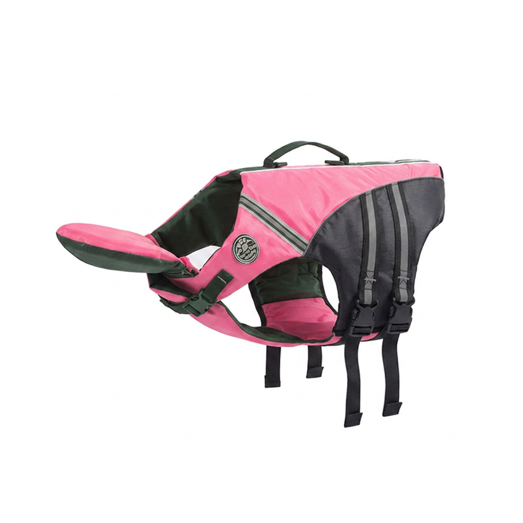 Dog Safety Swim Vest with Rescue Handle – Bright, Adjustable, Buoyant