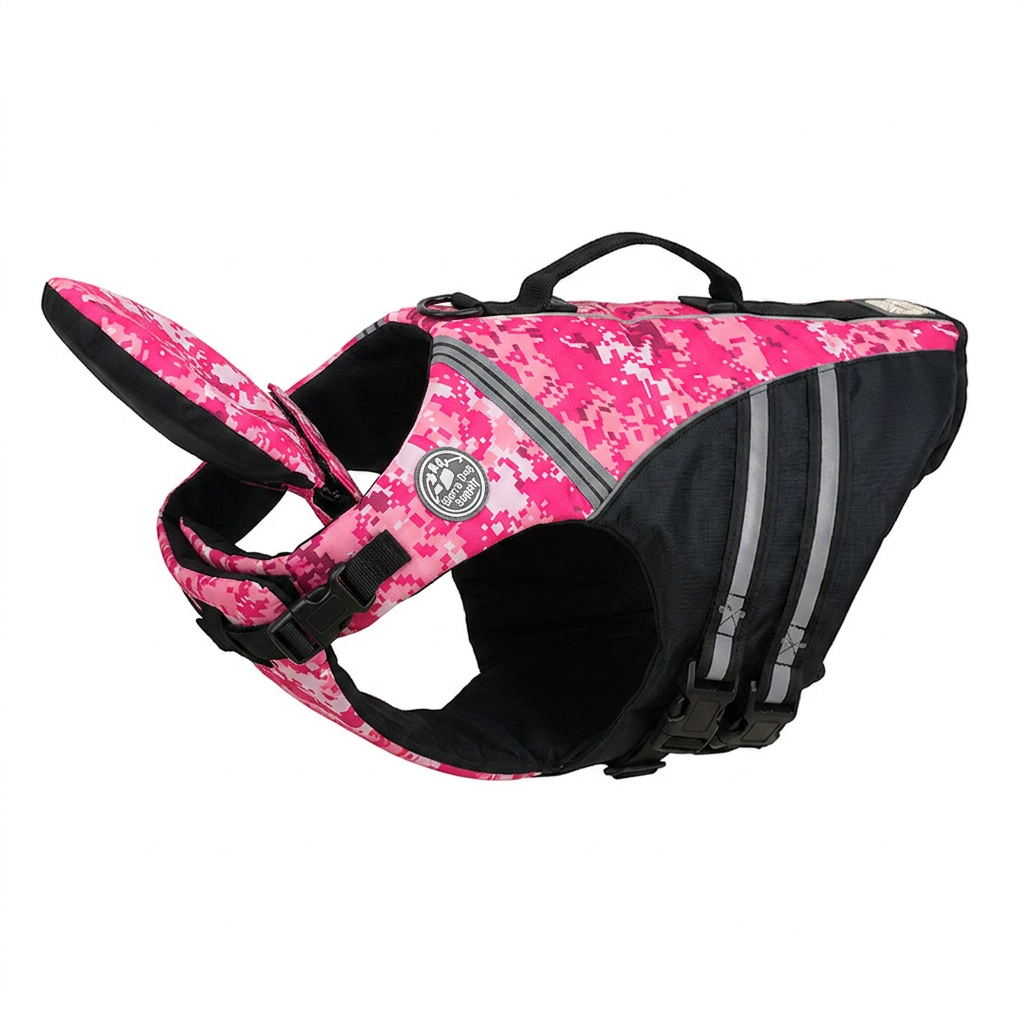 Dog Safety Swim Vest with Rescue Handle – Bright, Adjustable, Buoyant