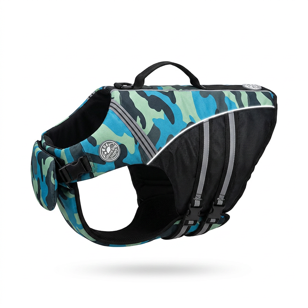 Dog Safety Swim Vest with Rescue Handle – Bright, Adjustable, Buoyant